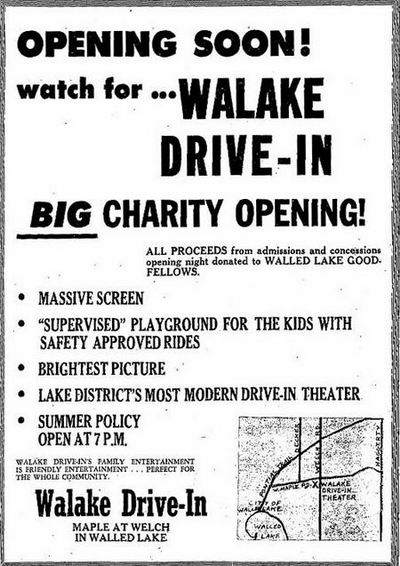 Walake Drive-In Theatre - July 1956 Ad (newer photo)
